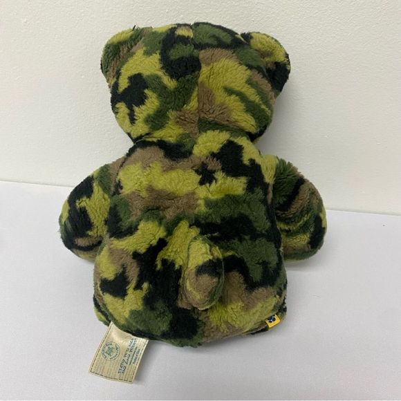 Build A Bear Camo Camouflage Green Military 17" Soft Plush Bear BABW - Picture 6 of 11